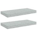 vidaXL Plávajúce nástenné police 2 ks betónové sivé 50x23,5x3,8 cm MDF