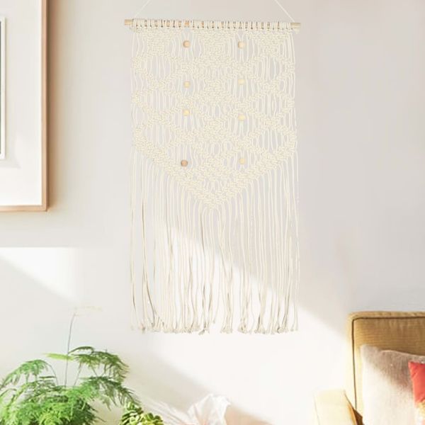 vidaXL Vešiak na stenu makramé 40x80 cm bavlna