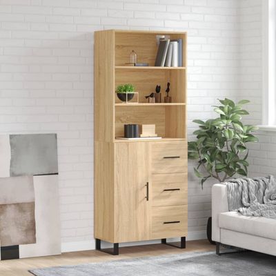 vidaXL Vysoká skrinka dub sonoma 69,5x34x180 cm spracované drevo