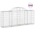 vidaXL Oblúkové gabionové koše 40ks 200x30x80/100cm pozinkované železo