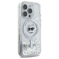 Karl Lagerfeld puzdro pre iPhone 16 Pro 6,3" KLHMP16LLGCHSGH priehľadné Hard Liquid Glitter Choupette Head MagSafe