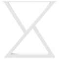 vidaXL Nohy k jedálenskému stolu 2 ks biele 70x(72-73,3) cm oceľové