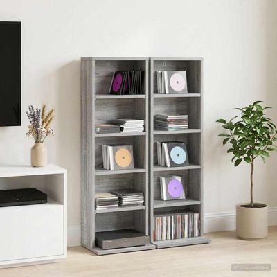 vidaXL CD Skrinka 2 ks Sivý Sonoma 33 x 23,5 x 97,5 cm