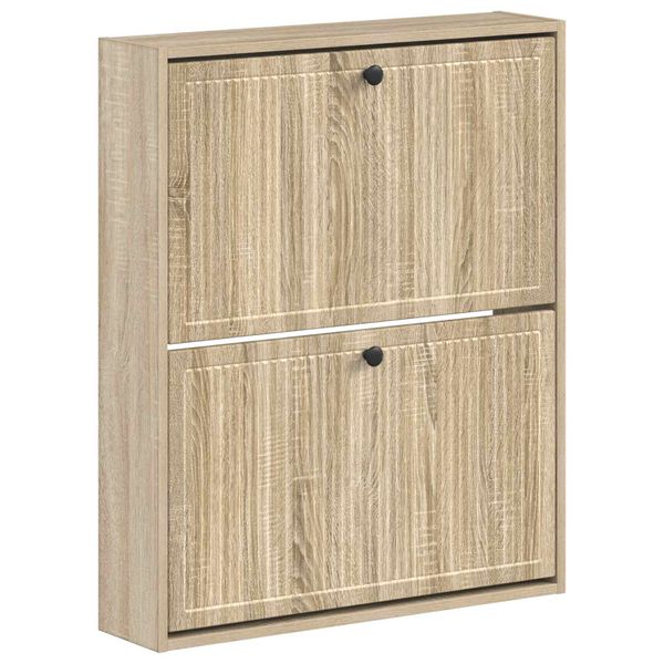 vidaXL Nástenný botník EDE 71 x 17 x 86 cm Kompozitné drevo Dub sonoma