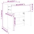 vidaXL Komoda dymový dub 60x30x70 cm spracované drevo