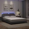 vidaXL Rám postele s LED bez matraca Zadar sivý 160x200 cm
