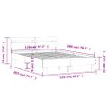 vidaXL Posteľný rám s čelom hnedý dub 120x200 cm kompozitné drevo