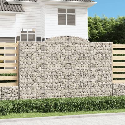 vidaXL Oblúkové gabionové koše 2ks 300x30x200/220cm pozinkované železo