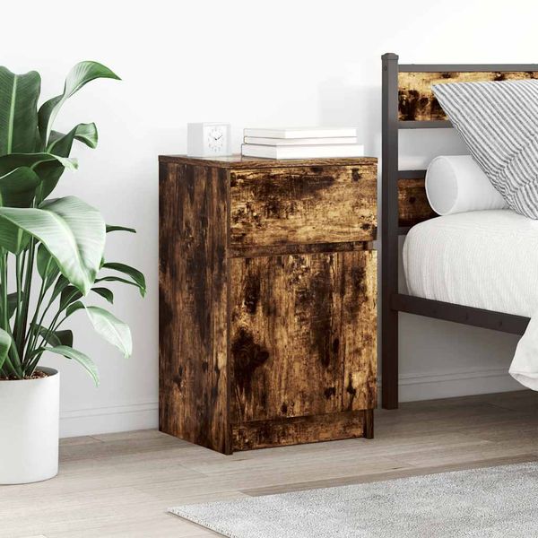 vidaXL Nočné stolíky 2 ks dymový dub 39x35x65 cm kompozitné drevo