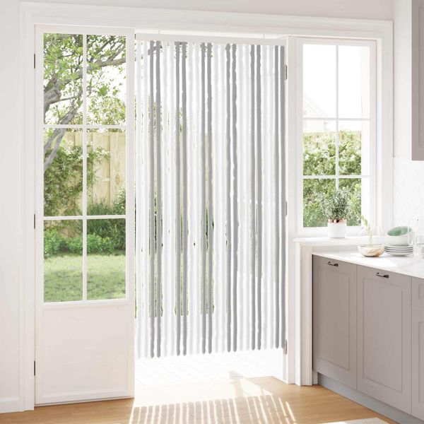 vidaXL Záves proti hmyzu z chenille Svetlo šedá a biela 100 x 200 cm