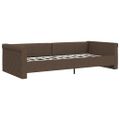 vidaXL Pohovka s matracom a USB tmavohnedá látková 90x200 cm