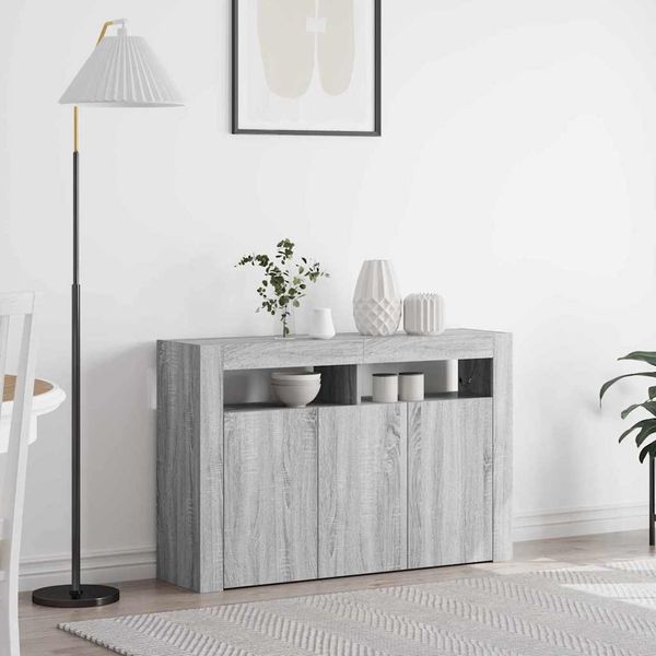 vidaXL Servírovacia skriňa Sivý Sonoma 116 x 30 x 75 cm