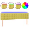 vidaXL Čelo postele s LED zelené 180x5x78/88 cm látka