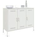 vidaXL Komoda bela 100,5x39x79 cm oceľ