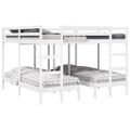 vidaXL Trojitá poschodová posteľ, biela 200x200/80x200 cm, borovica