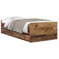vidaXL Rám postele Staré drevo 90 x 200 cm Masívne borovicové drevo