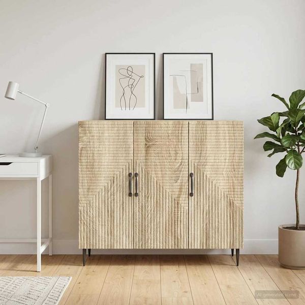 vidaXL Servírovacia skriňa Dub sonoma 89 x 34,5 x 80 cm