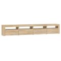 vidaXL TV skrinka s LED svetlami dub sonoma 240 x 35 x 40 cm