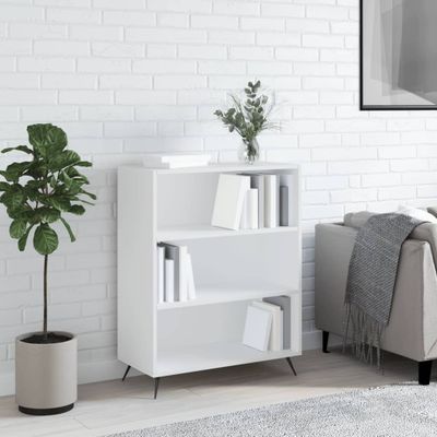 vidaXL Knižnica biela 69,5x32,5x90 cm kompozitné drevo