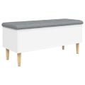 vidaXL Úložná lavička biela 102x42x46 cm kompozitné drevo