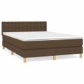vidaXL Boxspring posteľ s matracom tmavohnedá 140x200 cm látka
