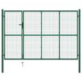 vidaXL Záhradná brána oceľová 350x200 cm zelená