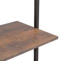 vidaXL Naklonený regál s 3 policami, tmavohnedo čierny 64x35x120,5 cm