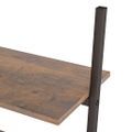 vidaXL Naklonený regál so 4 policami, tmavohnedo čierny 64x34x150,5 cm