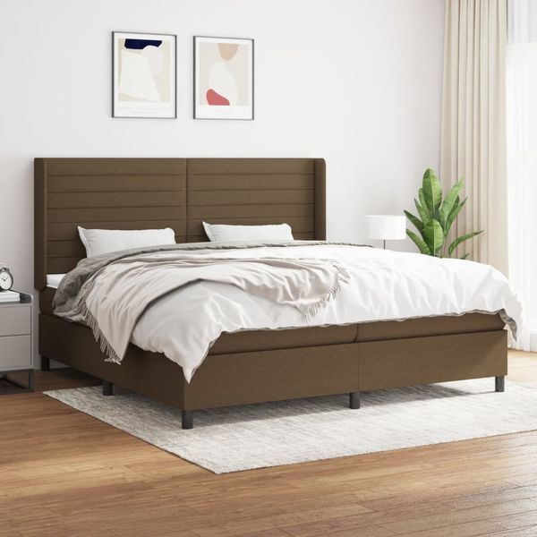 vidaXL Boxspring posteľ s matracom tmavohnedá 200x200 cm látka