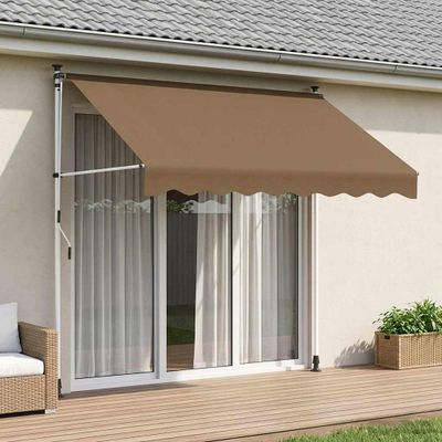 vidaXL Ručná skladacia markíza Béžová 100 cm