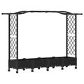 vidaXL Vyvýšený záhon s mriežkou a strechou Čierna 207 x 40 x 129 cm