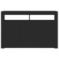 vidaXL Komoda s LED svetlami čierna 115,5x30x75 cm