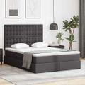 vidaXL Postel s úložným prostorem a LED svetlom Sivá 140 x 190 cm