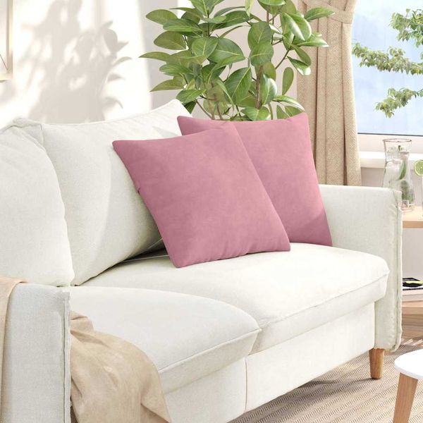vidaXL Vankúše na pohovku 2 pcs Ružová 45 x 45 cm Kordúrová tkanina