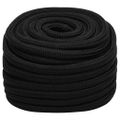 vidaXL Pracovné lano čierne 25 mm 50 m polyester