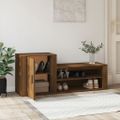 vidaXL Botník hnedý dub 130x35x54 cm spracované drevo