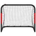 vidaXL Futbalová bránka so sieťou červeno-čierna 90x48x71 cm oceľ