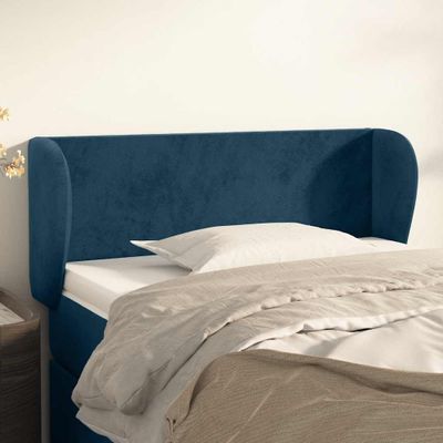 vidaXL Čelo postele so záhybmi tmavomodrá 93x23x78/88 cm zamat