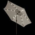 vidaXL Závesný záhradný slnečník s LED 3 m, pieskovo biely
