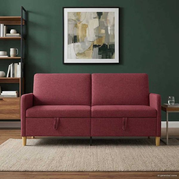 vidaXL Sofa s úložným priestorom Víno červené 172 x 78 x 87 cm