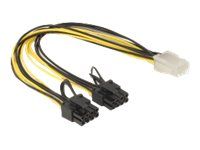 Elektrický kábel - 8-pinové napájanie PCIe (6+2) (M) do 6-pin PCIe power (F) - 30 cm