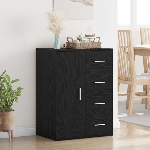 vidaXL Servírovacia skriňa Čierny dub 59 x 39 x 80 cm Kompozitné drevo