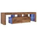 vidaXL TV skrinka s LED staré drevo 140x36,5x40 cm kompozitné drevo