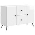 vidaXL Servírovacia skriňa Biela s vysokým leskom 89 x 34,5 x 60 cm