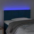 vidaXL Čelo postele s LED tmavomodré 80x5x78/88 cm zamat