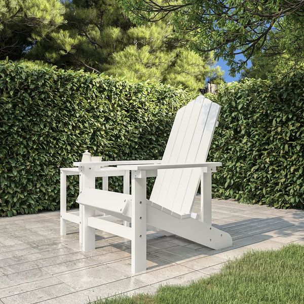 vidaXL Záhradná stolička Adirondack HDPE biela