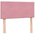 vidaXL Posteľný rám boxsping s matracom ružový 100x210 cm zamat