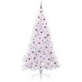 vidaXL Umelý vianočný stromček Biela 240 cm PVC a oceľ