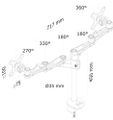 Neomounts FPMA-D935DG /Držák displeje/na stůl/10-27"/průchodka/3čepy/VESA 100X100/nosn.2x6kg/2 displeje/stříbrný Držák, VESA, stolní, pro 2 ploché monitory, úhloprícka 10"-27", náklon 180°, otácení 300°, rotace 360°, nosnost 12kg, stríbrný