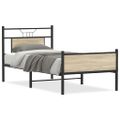 vidaXL Posteľný rám bez matraca dub sonoma 90x200 cm kompozitné drevo